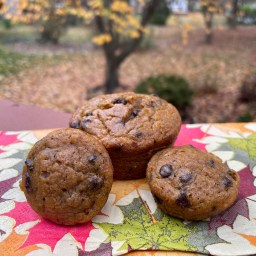 Banana Pumpkin Chocolate Chip Muffins
